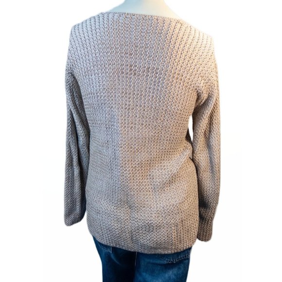 Peruvian Connection Small Cardigan Beige Knit Button Front Long Sleeve Sweater - Picture 4 of 10